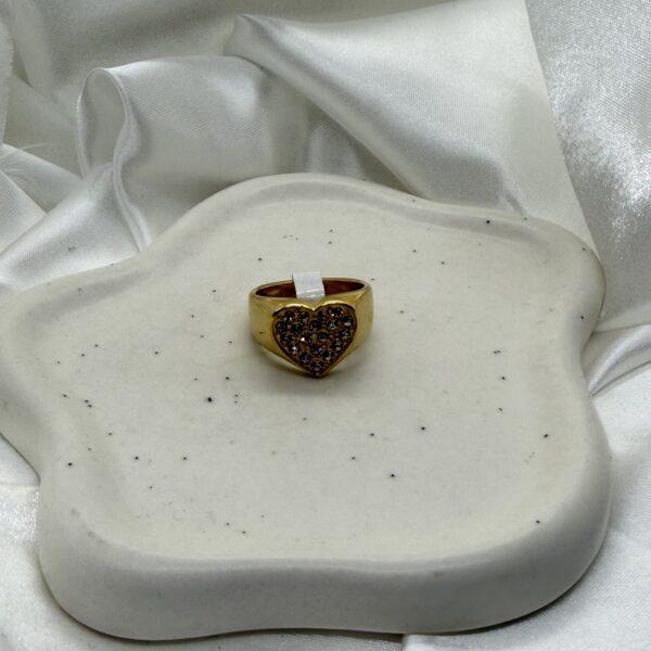 Anel Coração brilhos 3D